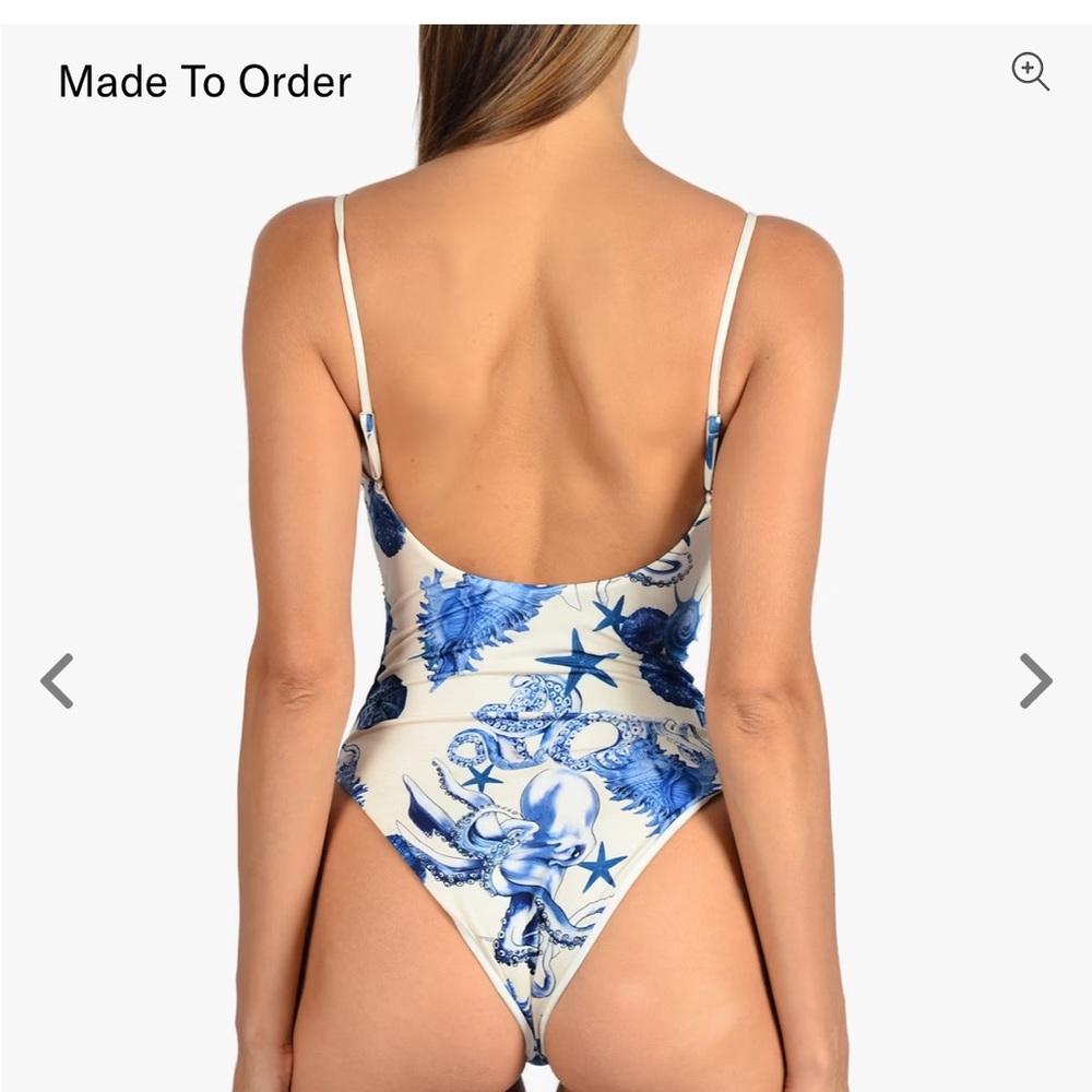 Oceanus Blue and White Octopus Women's One Piece Swimsuit - Picture 2 of 10